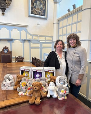 Mayor of Ludlow, Councillor Beverley Waite with Ludlow local resident Tracy Richardson