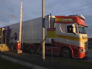 A freight lorry travelling through the Port of Belfast (Mark Marlow/PA)