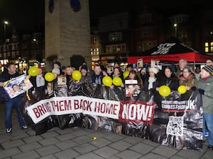 People at the Golders Green War Memorial