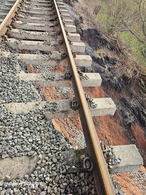 Services along the northern section of the Severn Valley Railway have been disrupted by the land slippage