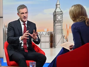 Peter Kyle answers a question while appearing on the BBC's Sunday with Laura Kuenssberg show