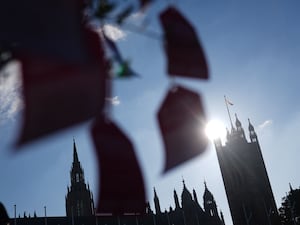 A ‘dying wish’ tied to a tree near the Houses of Parliament by a group of terminally ill people and bereaved relatives in support of the Terminally Ill Adults (End of Life) Bill, in Parliament Square, central London