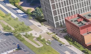 An artists impression of the Station Quarter from the Towns Fund Website