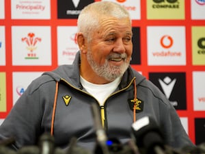 Wales head coach Warren Gatland smiles during the Wales 2025 Guinness Six Nations squad announcement