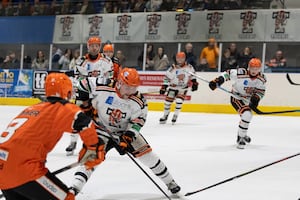 Action from Telford Tigers' defeat to Sheffield Steeldogs on Sunday Picture: Edward Bowen/ebphotography