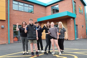 From left to right: Claire Purcell, Riley Moreton, Jess Bailey, Maggie McCarthy and Amanda Hollinshead at SYA's headquarters in Shrewsbury.
