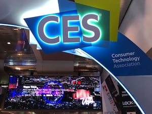 Signage and staging at the CES show in Las Vegas