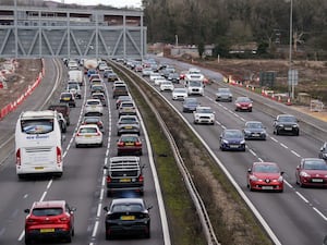 Slow-moving traffic on the M42 close to Birmingham