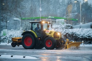 Workers out clearing routes at Telford Town Centre. Picture: Jamie Ricketts