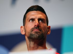 Novak Djokovic at a press conference (Peter Byrne/PA)