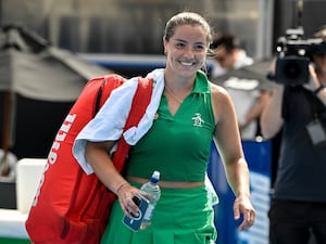 Jodie Burrage smiles after winning a match in Auckland