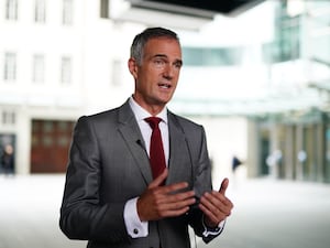 Peter Kyle speaks to the press outside Broadcasting House in London