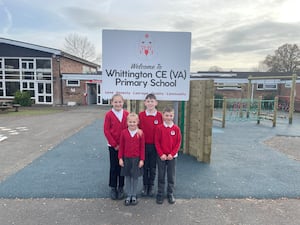 Children at Whittington CofE Primary School. The school has been graded 'Good' across the board by Ofsted. 