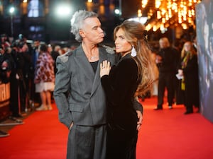 Robbie Williams and Ayda Field attending the European premiere for Better Man (Jeff Moore/PA)