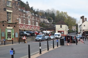 Ironbridge today - the creation of a bus bay and layby in the mid 1960s saw the fountain removed.