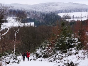 People walk up towards the Hell Fire club in Dublin ahead of a Status Orange low temperature warning issued for most counties on Wednesday night