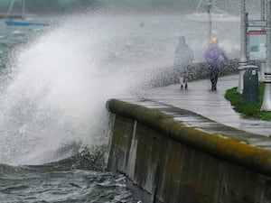 High winds at a harbourside