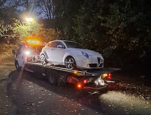 The car that was seized from the gym car park. Picture: West Mercia Police. 