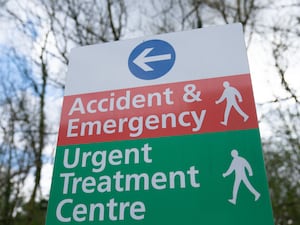 An accident and emergency sign outside a hospital