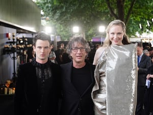 Neil Gaiman with Tom Sturridge and Gwendoline Christie