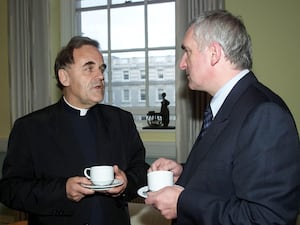 Bertie Ahern talks to Aidan Troy