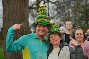 Martyn and Elly Bramwell at the Christmas Day Parkrun in Shrewsbury