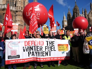 Demonstrators protest against the decision to means test the winter fuel payment