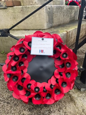 Wreath laid by members of Kington Hockey Club