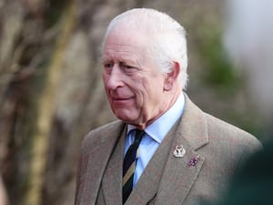 The King during a visit to the Gordon Highlanders Museum, in Aberdeen, to view recent renovations