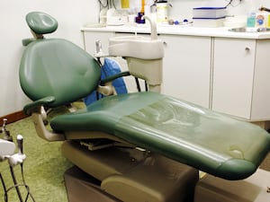 A chair in a dental surgery