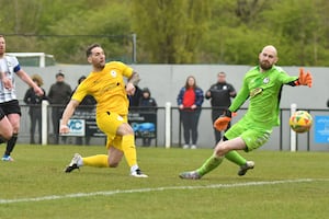 AFC Telford United striker Reece Styche in action
