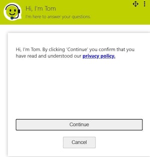 A screenshot of the Ask Tom website assistant. There is also a phone version. Picture: Telford & Wrekin Council