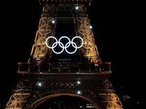 The Olympic Rings on the Eiffel Tower