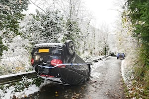 The car came to rest on its roof