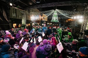 Carols in the Square attracts hundreds to the town centre for a festive sing-along