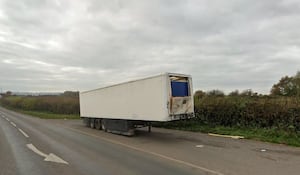 One of the trailers abandoned on the A53, pictured here in November 2024. Photo: Google