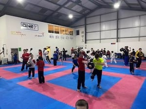 One of the classes at Gobowen Martial Arts Club.