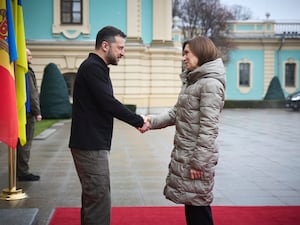 Mr Zelensky meets the President of Moldova Maia Sandu