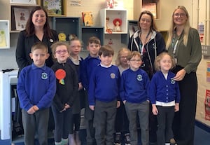 Shrewsbury MP Julia Buckley meets children and teachers at Woodfield Infant School.