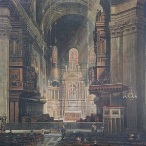 The interior of St Paul’s Cathedral painted by Welsh artist Thomas Prytherch, valued at up to £2,000.