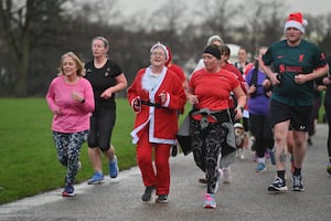 Many opted for festive fancy dress at the Shrewsbury Parkrun