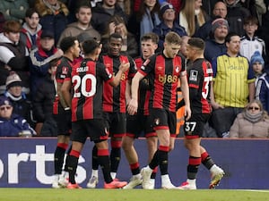 Dango Ouattara celebrates scoring for Bournemouth