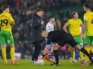 Brighton manager Fabian Hurzeler on the pitch