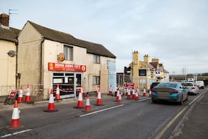 SHREWS COPYRIGHT NATIONAL WORLD JAMIE RICKETTS 12/11/2024 - SHROPSHIRE STAR - Bayston Hill aftermath of yesterday's crash scene which saw a truck crash into a house and The Three Fishes Pub.