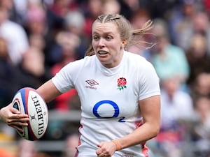 Zoe Aldcroft runs with the ball during England's 2024 Six Nations match against Ireland