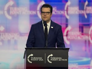 Matt Gaetz speaking at a podium