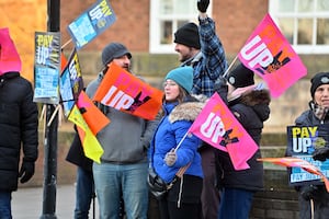 Staff from Shrewsbury Colleges Group are striking in a dispute with the government over pay.