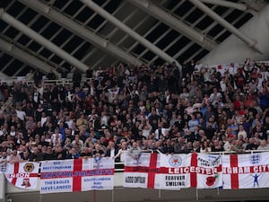 England fans in the stands during Greece v England