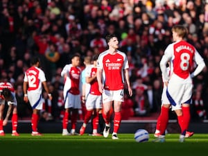 Declan Rice stands dejected after West Ham's winner