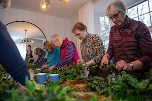 David Wilson Homes' wreath-making workshop taking place at Clockmakers